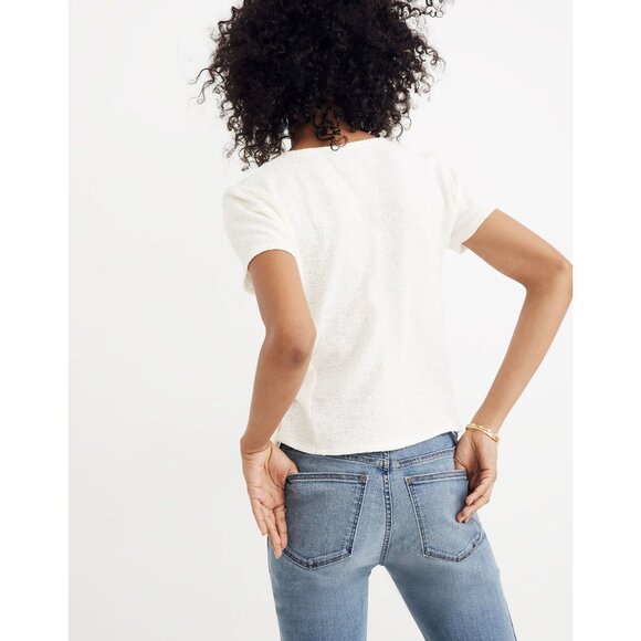 MADEWELL Wrap Tie Top Ivory sz XS Women's - Picture 3 of 11